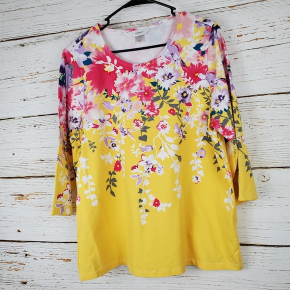 CJ Banks Floral Print Top - Picture 2 of 4